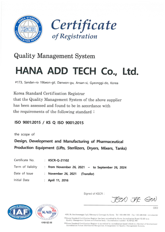Q-21102 Quality Management System (9001)
